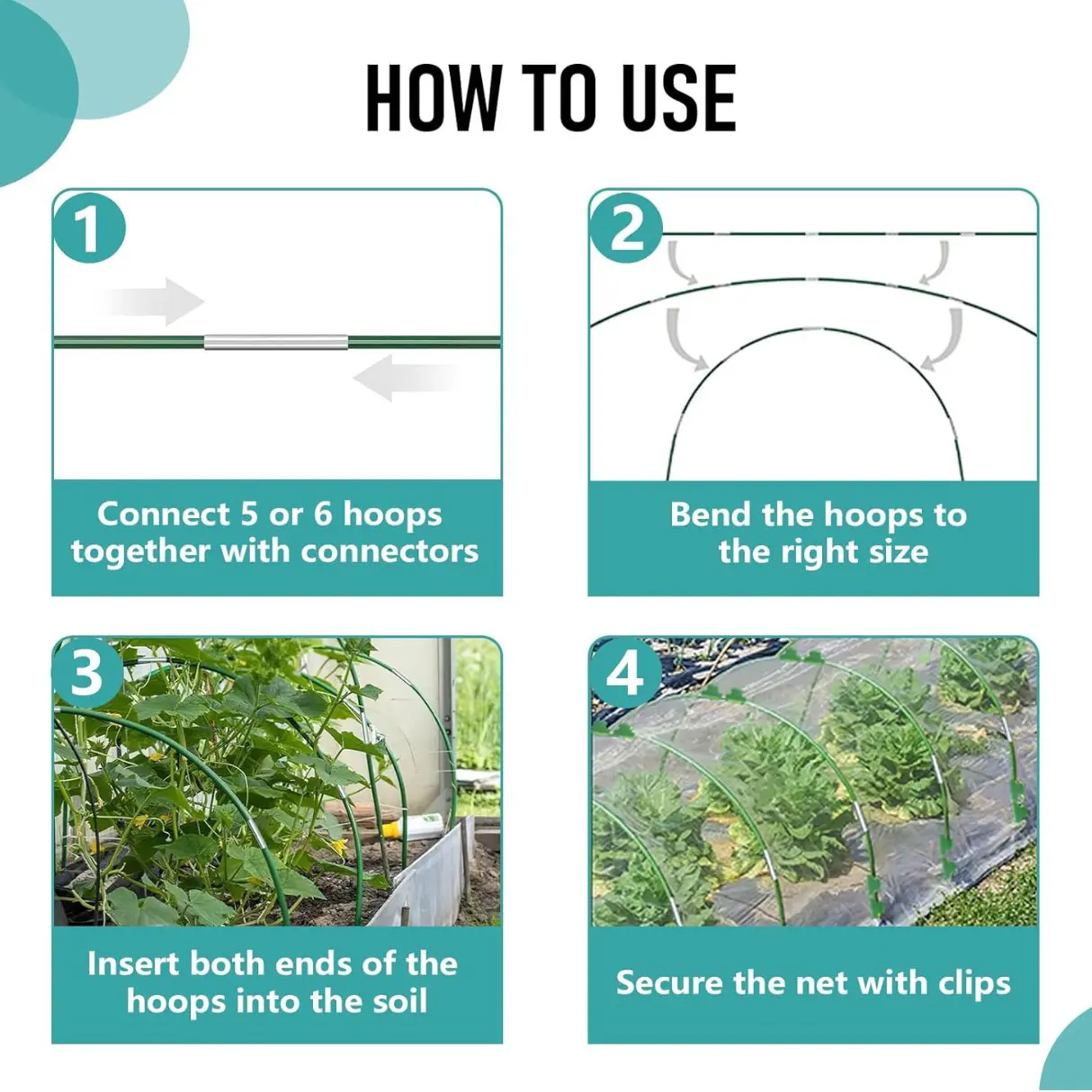 Greenhouse Hoops for Raised Beds,8ft Greenhouse Hoops,Grow Tunnel,6 Sets Garden Hoops Rustpro ( (3).jpg