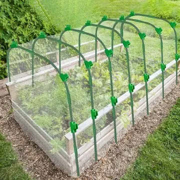 10 Sets Greenhouse Hoops 41.3x31.5in w/20 Clamps for Garden Beds