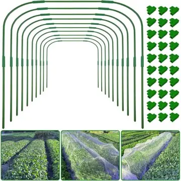 6 Sets 26"x31.5" Garden Hoops with 12 Clamps, Rust-Proof Plastic