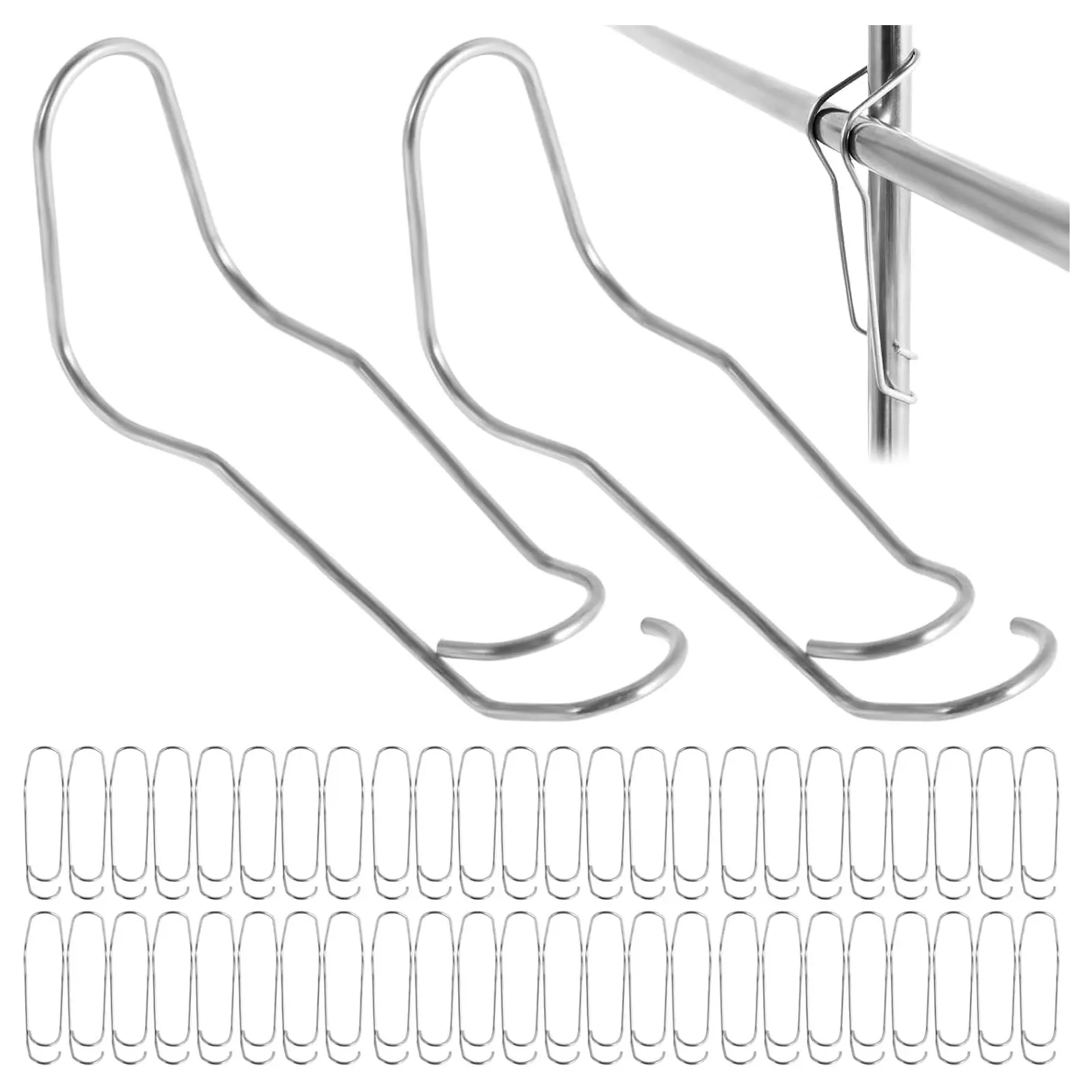 Plants Vines Stakes Galvanized Steel Clips Garden Support Stakes Joints Climbing Vine Trellis Clips Plant Climbing Frame Buckles for Tomato Cucumber Eggplant Vine Vegetable (4).jpg