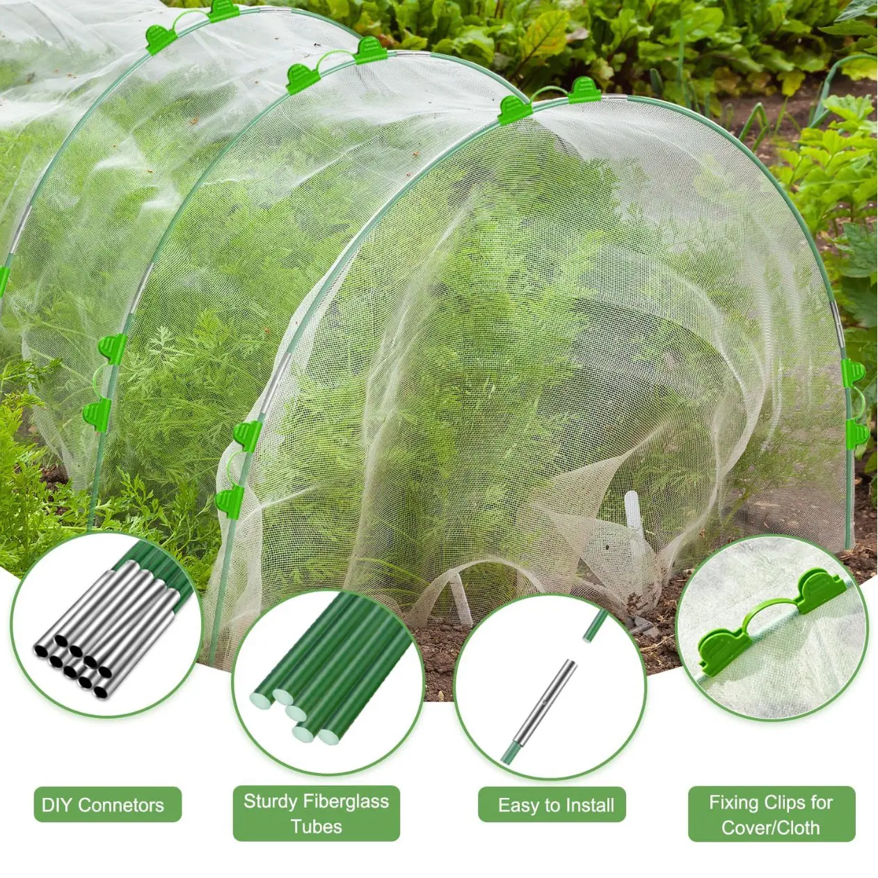 Greenhouse Hoops for Raised Beds,8ft Greenhouse Hoops,Grow Tunnel,6 Sets Garden Hoops Rustpro ( (7).jpg