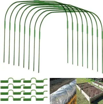 10 Sets Greenhouse Hoops 26"W x 31.5"H w/ 20 Clamps for Garden Beds