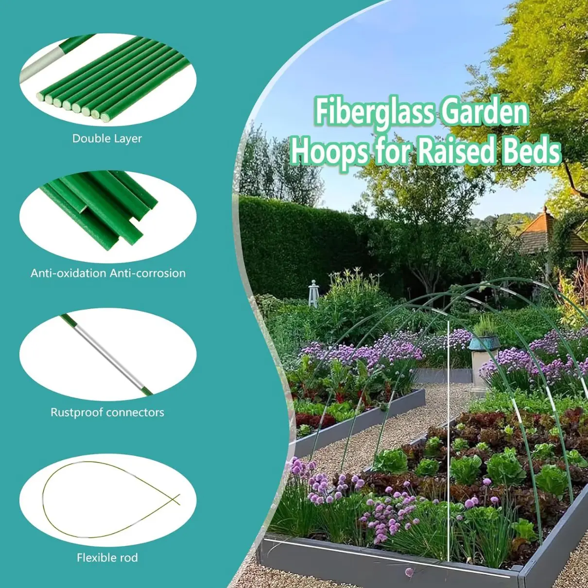 Greenhouse Hoops for Raised Beds,8ft Greenhouse Hoops,Grow Tunnel,6 Sets Garden Hoops Rustpro ( (4).jpg